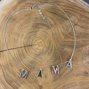 NEW BOHO SOL women's mama letter necklace in silver